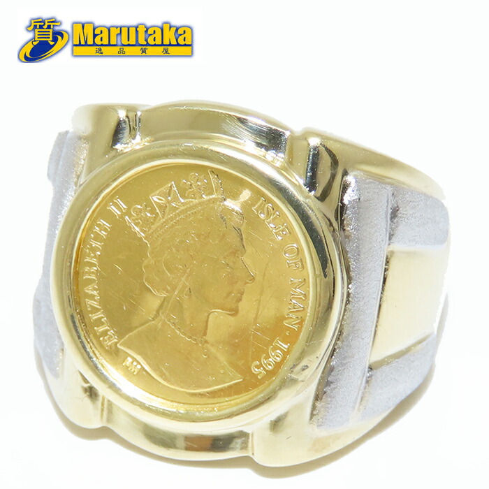 楽天市場】K24/K18 マン島キャット1/25ozコイン付リング ISLE OF