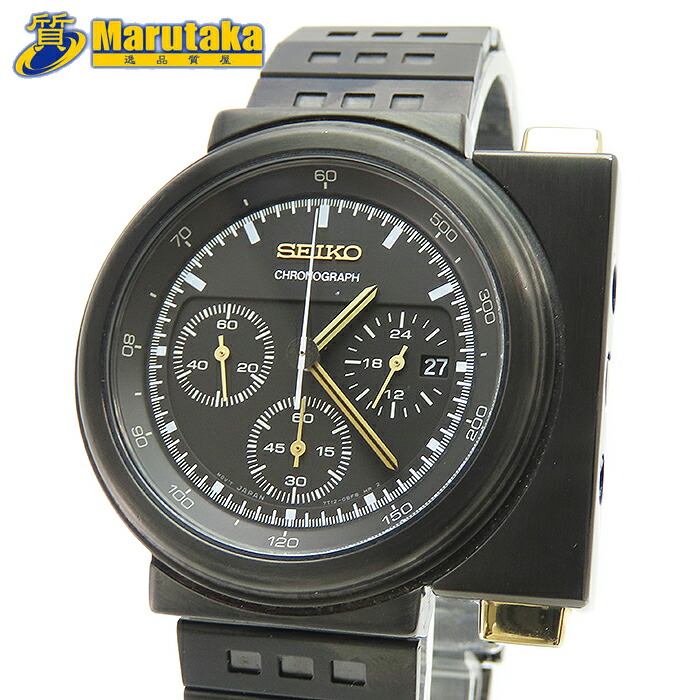 【 SEIKO 腕時計 】セイコー スピリット ジウジアーロデザイン 7T12-0BW0 黒系 クロノグラフ ケース付 中古 26-13-3 逸品質屋 丸高 甲子園店 送料無料 質屋出品 兵庫県 西宮市 甲子園 実店舗あります おしゃれ ブランド 記念日 父の日 母の日 プレゼント