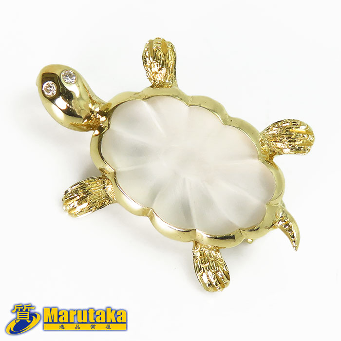 K18 亀 ペンダント トップ 楽天市場】ペンダントトップ 亀 カメ K18 Pt900 K24 D0.24ct ゴールド