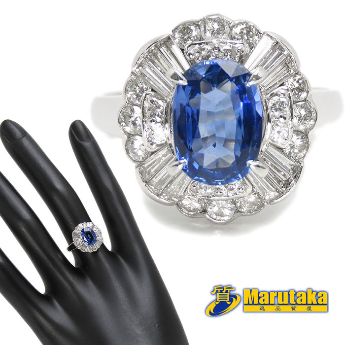 楽天市場】Pt900 2.35ct タイ産 DEEP BLUE サファイヤ ダイヤモンド 