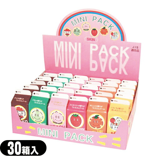 ◆【避妊用コンドーム】中西ゴム ミニパックジュースコンドーム (1箱3個入り)x30箱セット(6種x5個)(ストロベリー･オレンジ･メロン･ピーチ･チョコ･ミックス 6種) - 可愛らしいミニパック入りの香り付きコンドーム! ※完全包装でお届け致します。【smtb-s】