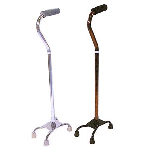 【杖】【非課税商品】アルミ四点杖ラージベース(SV-114A)