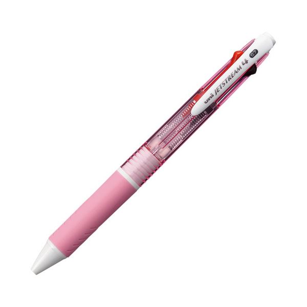 （まとめ）三菱鉛筆 ジェット機流れ4色ボールペン 0.7粍 (軸色：サクラ色) SXE450007.13 1本【×20仕掛ける】