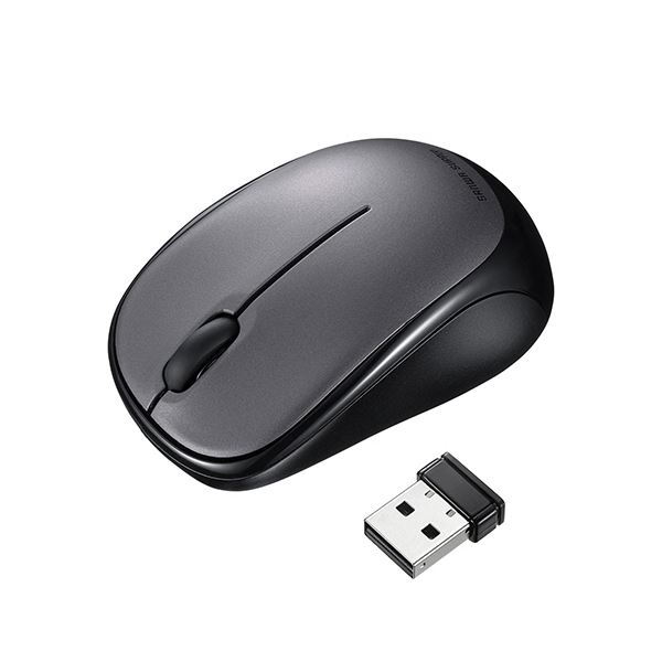 (まとめ）サンワサプライ静音無線電話青色LED二十日鼠 うす暗いしろがね色 MA-WBS311DS 1個【×5仕掛ける】