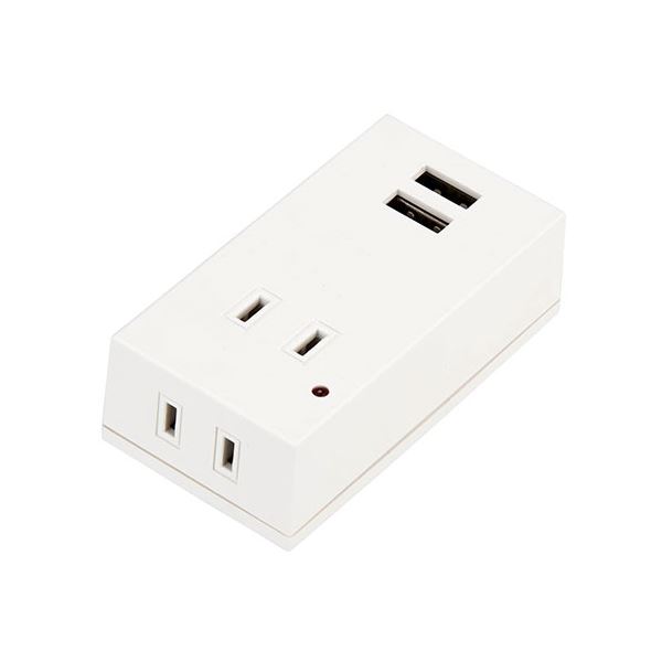 【20個セット】 YAZAWA 雷ガード付フロントタップ型2AC+2USB2.1A ホワイト Y02FSK400WH2UX20|日本茶と健康茶のお店いっぷく茶屋