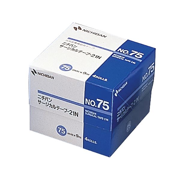 （まとめ）ニチバン サージカルテープ-21NNo.75 75mm×9m 1箱(4巻)【×3仕掛ける】 衛生日用品・衛生医療品-その他-医薬品・コンタクト・介護