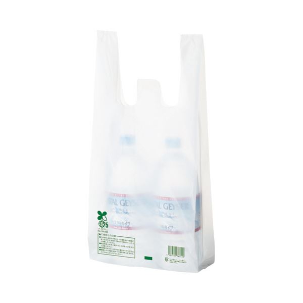 （まとめ） TANOSEEバイオマス配合レジ袋（乳白） 20号 1セット（1000枚：100枚×10パック） 【×3セット】