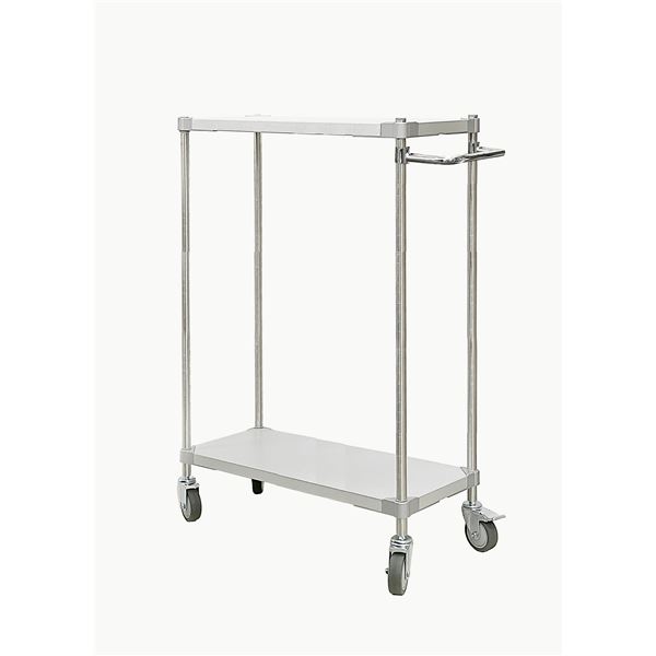 ガルバシェルフワゴン35×90cm 2段 ポール1200 取っ手付きSV シルバー 組立式|日本茶と健康茶のお店いっぷく茶屋