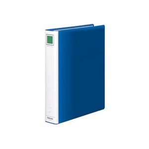 （まとめ）熱電子管整理保存用具＜エコ＞ 片くい違い A4タテ 40粍とじ 青 10冊