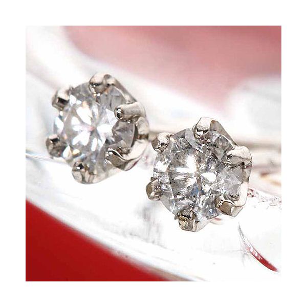 K18WG ダイヤモンドピアス 0.2ct