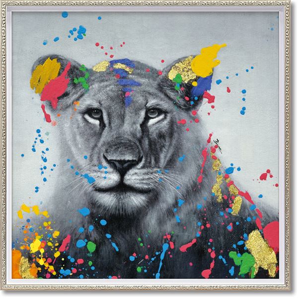 オイルペイントアート「フラワー タイガー オイルペイントアート「フラワー タイガー(Mサイズ)」 | ユーパワー