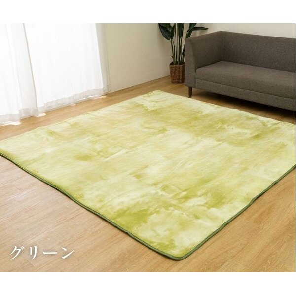 引っ敷き ボリュームラグ 緑であること 約200×300糎【代引不可】