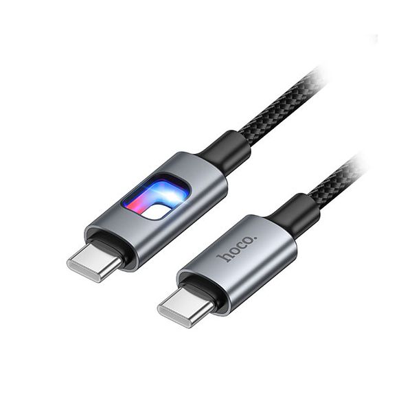 【5本セット】 hoco. U144 カラフルLED PD60Wケーブル RGBイルミネーション搭載 USB-C to USB-C ブラック U144-CC-BKX5