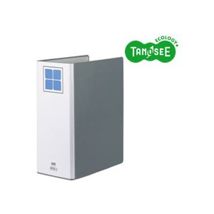 （まとめ）TANOSEE 両開き導管式整理保存用具E A4タテ 100粍とじ 薄墨色 10冊