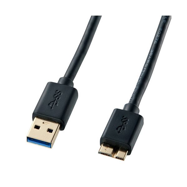 (まとめ)サンワサプライ USB3.0対応マイクロケーブル(USB IF認証タイプ) (A)オス-Micro(B)オス ブラック 0.5mKU30-AMC05BK 1本【×10セット】|日本茶と健康茶のお店いっぷく茶屋