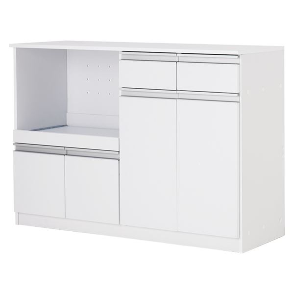 キッチンカウンター 約幅118×奥行40×高さ82cm ホワイト 2口コンセント付き キッチン収納 組立品 キッチン 台所【代引不可】 19,058円