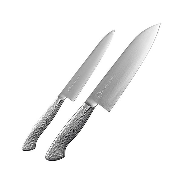 よこやま 燕熟の技 オールステンレスペティナイフ(刃渡り15cm)・三徳包丁(刃渡り18cm) EJRK-3500