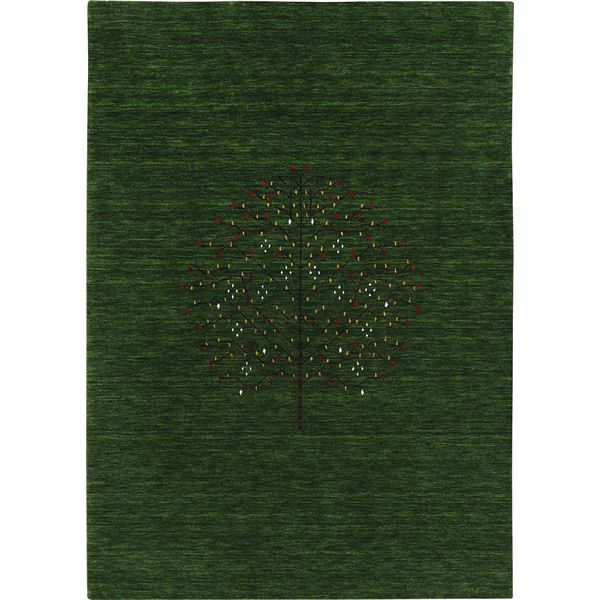 ギャベ ツリー グリーン 約140×200cm【代引不可】