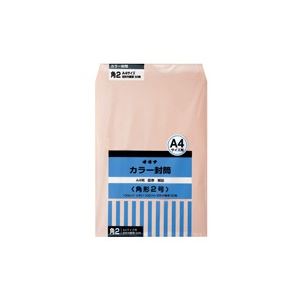 (まとめ)オキナ カラー封筒 HPK2PK 角2 ピンク 50枚【×3セット】