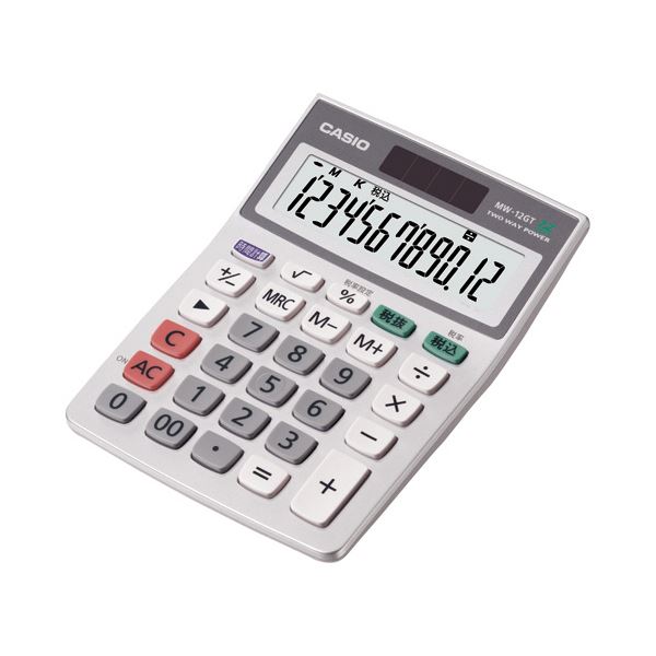 まとめ）カシオ 特大表示電卓 12桁ミニジャストサイズ 送料無料！ MW