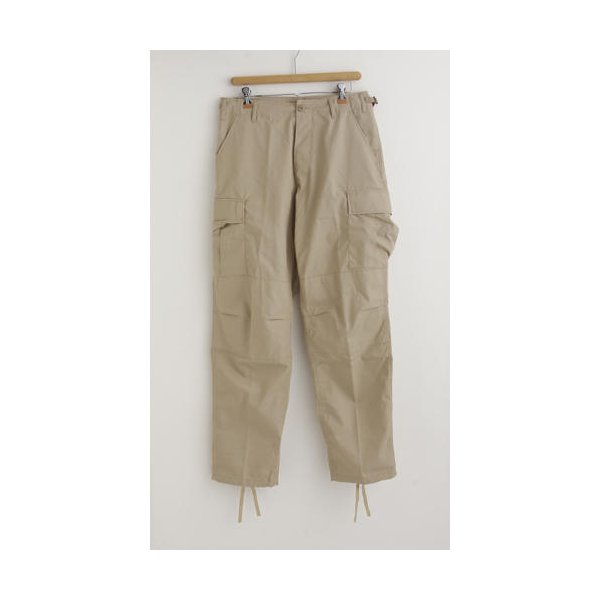 アメリカ軍 BDU カーゴパンツ ／迷彩服パンツ 【 Mサイズ 】 リップストップ YN521007 カーキ 【 レプリカ 】