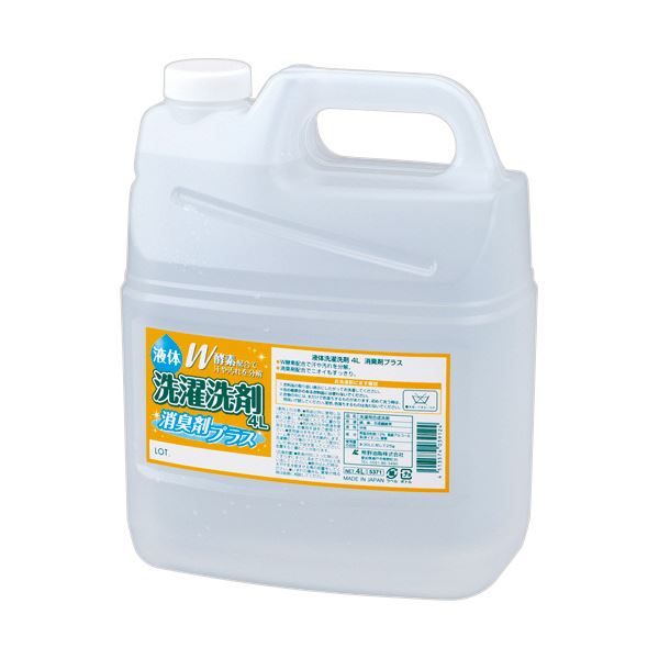 (まとめ）熊野あぶら身 ファーマアクト 流動物洗い濯ぎ中性洗剤消臭剤+ 4L/本 1仕掛ける（4本）【×3仕掛ける】