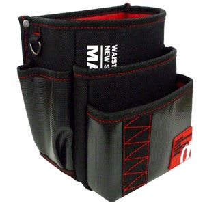 （まとめ）電気工衣嚢 WAIST GEAR 【腰袋三段手合い×2仕掛ける】 赤いこと（赤） マーベル MDP-93AR