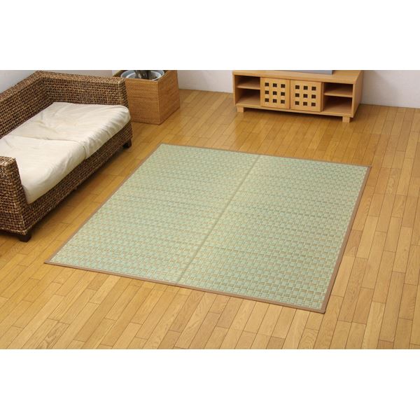 掛川織 い草 引っ敷き 【ベージュ 日本の首都間2畳 174×174糎】 抗菌 防臭 消臭 調湿役立つこと付き添い人 耐久性人並み外れた 〔リビング 和室〕【代引不可】