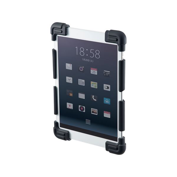 (まとめ)サンワサプライ 耐衝撃シリコンケース(8.9～11.6インチ) PDA-TABH4BK【×3セット】