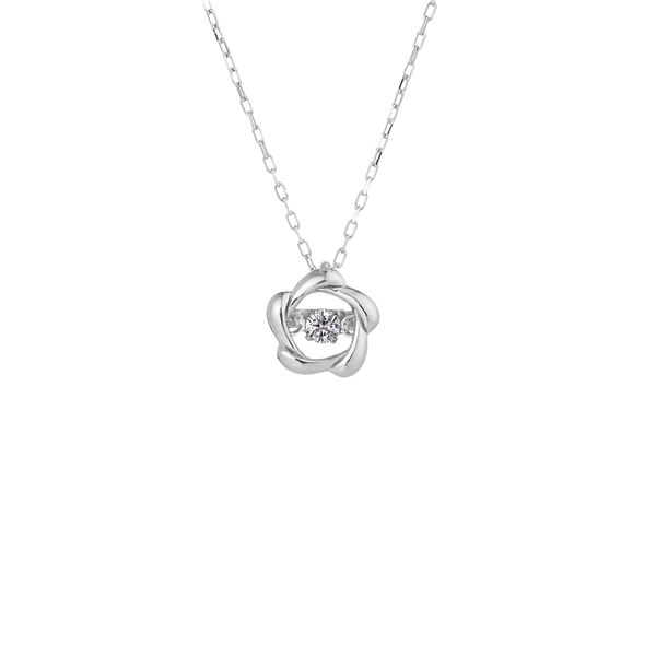ダンシングストーンペンダント/ネックレス【K18WG・天然ダイヤモンド0.03ct】FTW-2142_18WG  送料無料！｜日本茶と健康茶のお店いっぷく茶屋
