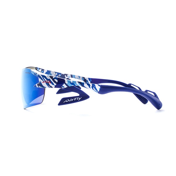 ノーズパッドレススポーツサングラスAirFly(エアフライ)AF-301C-4ブルーカモフラージュミラーレンズユニセックス男女兼用【代引不可】送料無料!