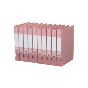（まとめ） TANOSEE D輪っか整理保存用具（生まれ変わりPP背部分） A4タテ 2穴 300枚閉じ込める 背幅43粍 サクラ色 1仕掛ける（10冊） 【×2仕掛ける】