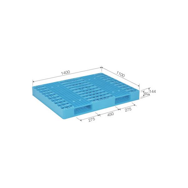 三甲(サンコー) プラスチックパレット プラパレ 段積み可 R2-1114-5 ライトブルー(青) 送料込!