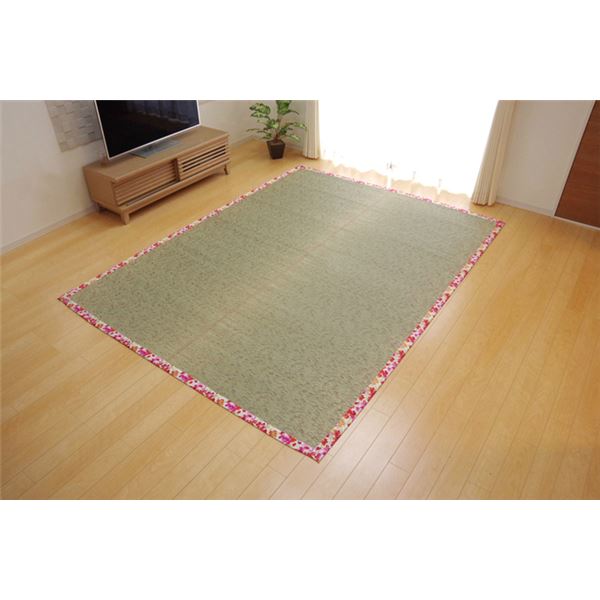 い草 引っ敷き/引っ敷き 【花柄 サクラ色 約191×191糎】 防滑製作 抗菌防臭 調湿役立つこと 〔リビング 晩ご飯〕【代引不可】