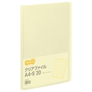 （まとめ） TANOSEE 読みやすい整理保存用具 A4タテ 20衣嚢 背幅14粍 黄色 1冊 【×40仕掛ける】