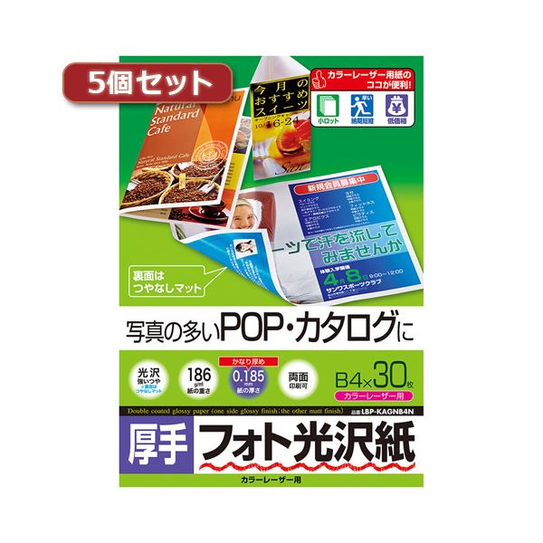 5個仕かけるサンワサプライ 色合いレーザ用写真絵光輝紙・朦朦たる LBP-KAGNB4NX5 その他-PCサプライ・消耗品-パソコン・周辺機器