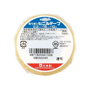 (まとめ) 共和 ミリオンビニールテープ 19mm×10m 透明 HF-110-A 1巻 【×100セット】