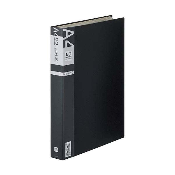 （まとめ）百獣の王事務器 読みやすい書き付けMINANO(ミナノ) A4タテ 60衣嚢 背幅35粍 黒いこと CR-60M 1冊 【×5仕掛ける】