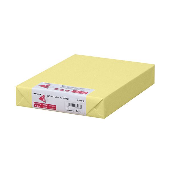 (まとめ)長門屋商店 Color Paper A4中厚口 クリーム ナ-3253 1冊(500枚) 【×3セット】