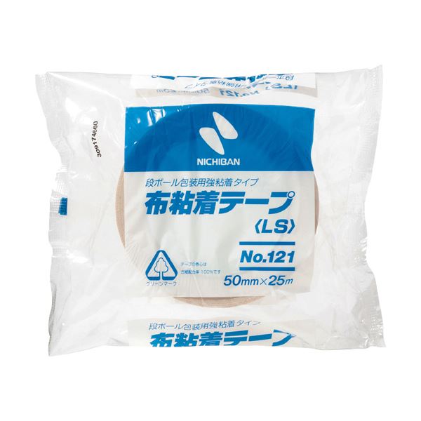 (まとめ) ニチバン 布粘着テープ No.121 中軽量物封かん用 50mm×25m 黄土 121-50 1巻 【×30セット】