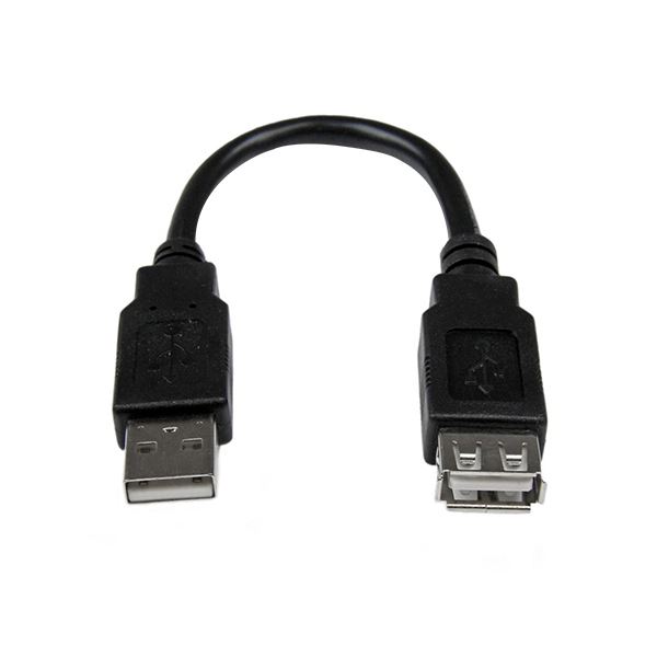 （まとめ）StarTechUSB2.0押しひろげるアダプター有線テレビ 15糎 USB A(牡)-USB A(刃針) 黒いこと USBEXTAA6IN1本【×10仕掛ける】