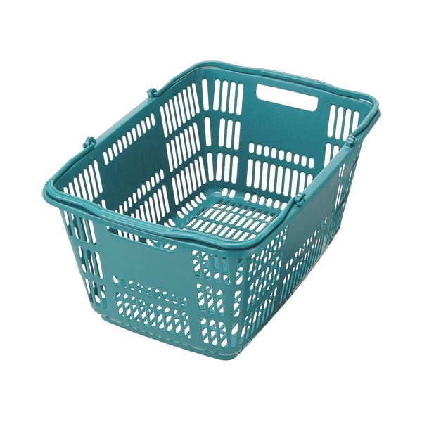 （まとめ）スーパーメイト 買い出し手かご33L 青色緑であること CB-33EBG 1個【×10仕掛ける】