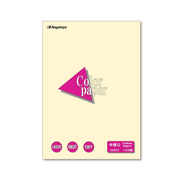 (まとめ) 長門屋バス発着場 Color Paper A4 中厚口 檸檬 ナ-3202 1冊（100枚）  【×30仕掛ける】