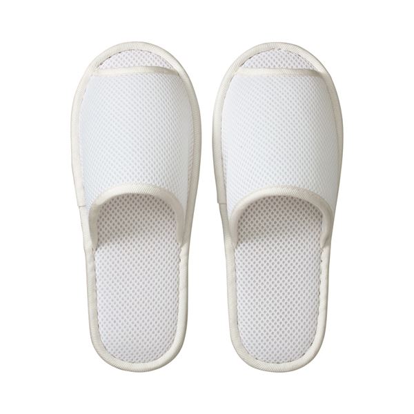 (まとめ) TANOSEE ウォッシャブル メッシュスリッパ ホワイト 1足 【×10セット】