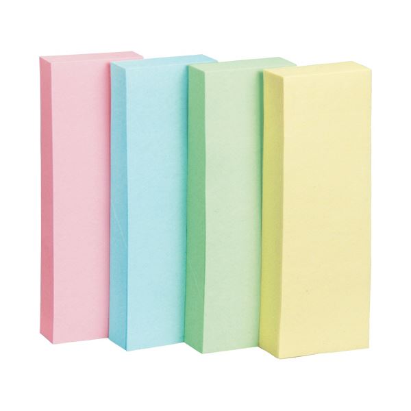 (まとめ)TANOSEE ふせん 75×25mm 4色混色 1パック(20冊)【×3セット】 送料込!