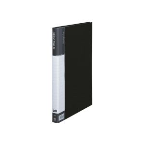 (まとめ) TANOSEE クリヤーファイル（台紙入） A4タテ 40ポケット 背幅23mm ダークグレー 1冊 【×10セット】