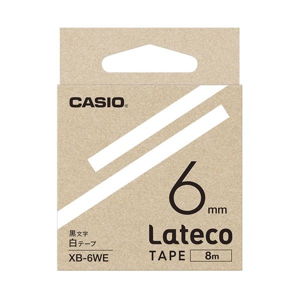 （まとめ）カシオ計算機 ラテコ専用磁気テープXB-6WE 白に黒文字（×10仕掛ける）