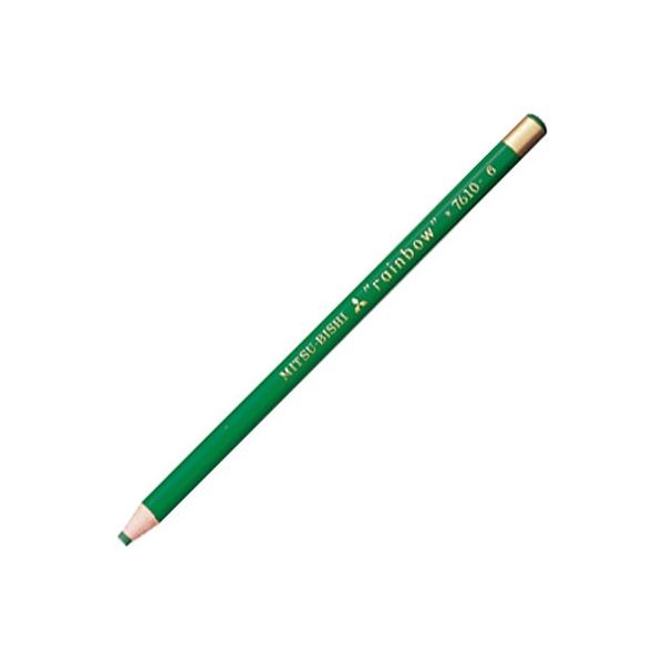 (まとめ) 三菱鉛筆 色鉛筆7610(水性ダーマトグラフ) 緑 K7610.6 1ダース(12本) 【×5セット】