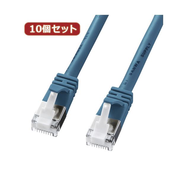 10個仕掛けるサンワサプライ ツメ折れ押しとどめる科目5eSTPLAN有線テレビ KB-STPTS-02BLX10