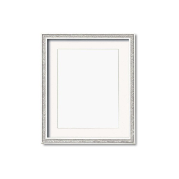 【軽量水彩額】マット付き・「UV（紫外線）カットアクリル」 ■模様入り水彩額F6号 マット付 シルバー